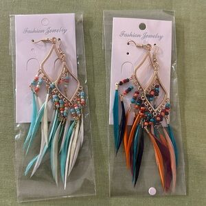 NWT feather earrings BOGO